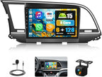 [6+128G] 8-Core Android 15 Car Stereo for Hyundai 2016-2018 with Wireless Carplay&Android Auto,9 Inch Car Radio with Mirror Link Bluetooth FM/RDS WiFi GPS SWC Dual USB+AHD Backup Camera