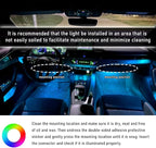 Wevdn Car Interior LED Strip Light, 12V 24 LED Neon Ambient Night Light with Cigarette Lighter Plug, Automotive Atmosphere Decorative Under Dash Lighting Kit, Car Accessories (Ice Blue)