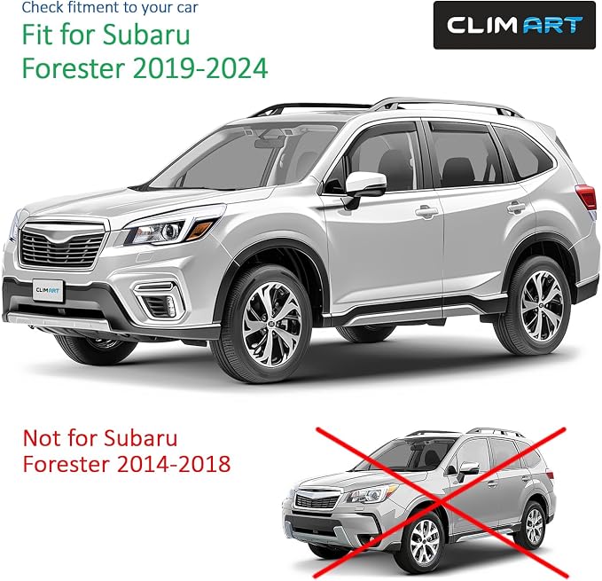 in-Channel Incredibly Durable Rain Guards for Subaru Forester 2019-2024, Original Window Deflectors, Vent Window Visors, Vent Deflector, 4 pcs. - 619342
