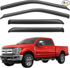 Window Visors Rain Guards for 2017-2026 Ford F250 F350 F450 F550 Super Duty SuperCrew, Out-Channel Window Vent Wind Deflectors Visors Shades for 17-26 F-250~F-550 SD Crew Cab, for Full-Size Cabs