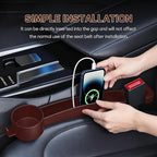 2PCS Car Seat Gap Filler Organizer, Multifunctional Vehicle Seat Side Gap Filler with Organizer & Cup Holder, Automotive Seats Crevice Stopper Gaps Plug, Universal Car Accessories (Red)
