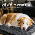 Backseat Pet Bed Mat,Dog Bed for Car,Fuzzy Dog Seat Cover for Car Back Seat, Non-Slip Travel Pet Mat, Fit for Backseat Extenders and Seat Covers(Gray)
