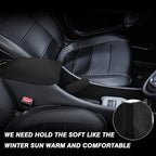 7PCS Set car Interior Aesthetic Accessories, Fluffy 15 inch Steering Wheel Cover, armrest pad, seat Belt Cover,Gear Shift Cover, Fit Girly car Accessories for Women.