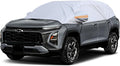 Half Car Cover, Windshield Cover for Ice and Snow with Cotton Liner, Car Cover Waterproof All Weather for Snow, Sun, Rain, Dust, UV Protection Fit SUV M