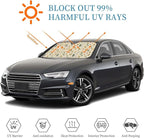 Windshield Sun Shade Mushroom Botanical Leaf Vintage Car Front Window Sunshade Cover for Truck SUV Blocks UV Rays Automotive Visor Interior Protector 51 x 27.5 inch