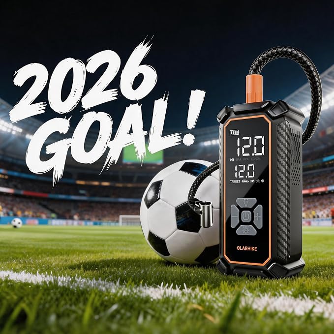 Cordless Tire Inflator Portable Air Compressor,150 PSI Bike Pump with LED Light & Digital Pressure Gauge, Dual Power Air Pump for Car Tires, Motorcycle, Bicycle, Ball
