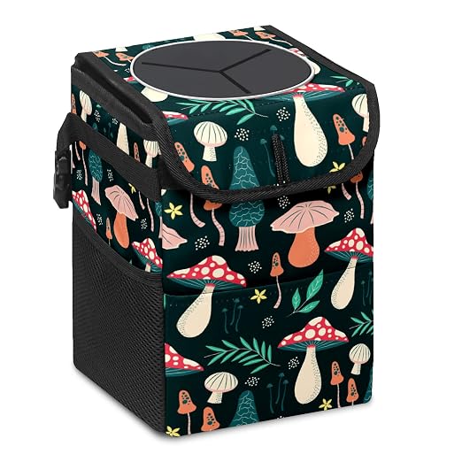 Car Trash Can – Multi-Purpose, Lightweight and Portable with Durable Water-Resistant Coating, No Installation Required, Practical and Ample Capacity, Variety of Colors.Mushroom