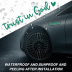 2PCS Trust in God Rearview Mirror Decals, Automotive Vinyl Rear View Mirror Decorative Stickers, Waterproof Trust in God Stickers for Car Truck Laptop, Car Accessories (Green)