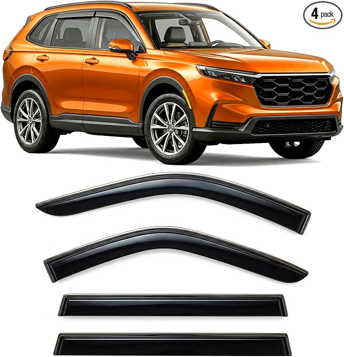 2023-2026 Tape-On Rain Guards for Honda CR-V Side Window Visor Deflectors LX EX EX-L Sport Hybrid Sport Touring Durable Vent Shades CRV 2024