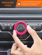 HVAC Climate Control Panel Knob Trim Kit & Light Control Switch Cover, Air Conditioner Knob Aluminum Alloy Ring for 2018-2024 Jeep Wrangler JL JLU & Gladiator JT, Interior Accessories, Pink