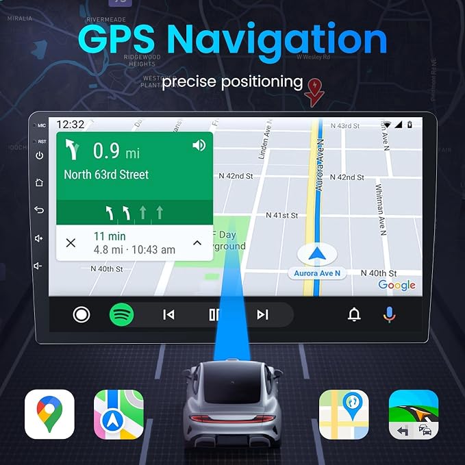 4Core + 64GB Car Radio for Chevrolet Chevy Camaro 2010-2015: 9 Inch 1280 * 800 HD IPS Touchscreen GPS Navigation FM 5G WiFi Wireless Carplay Andriod Auto SWC Backup Camera