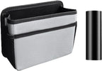 Car Trash Can, Foldable Mini Vehicle Trash Bin Garbage Organizer Holder, Waterproof Hanging Mini Auto Dustbin Accessories Storage Container for Vans, SUVs (silver gray)