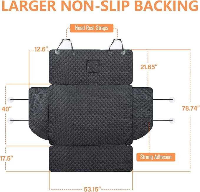 SUV Cargo Liner for Dogs, Waterproof Trunk Cover for SUVs with Bumper Flap Protector, Scratchproof Durable 600D Oxford Fabric, Non-Slip, Machine Washable