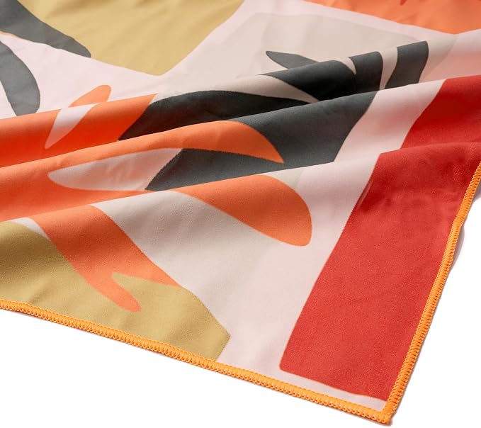 2 Pack Microfiber Beach Towel, Quick Dry Travel Towel Large Sand Free Towel for Beach, Camping, Swim Pool, Gym, Sports& Yoga 71"x32", Retro Tropics/Tropical Sunset
