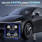 Tire Inflator Portable Air Compressor, Smart Dual Hose System, Auto Air Pump for Car Tires, Bike,Bicycle, Motorcycles,Electric Pump with LED Light & Digital Pressure Gauge
