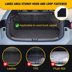 4PCS Car Trunk Organizer Blocks with Hook and Loop Fastener, Automotive Tidy Storage Organisation Accessories for Truck, SUV, Sedan, Available to Wool Carpet (Black)