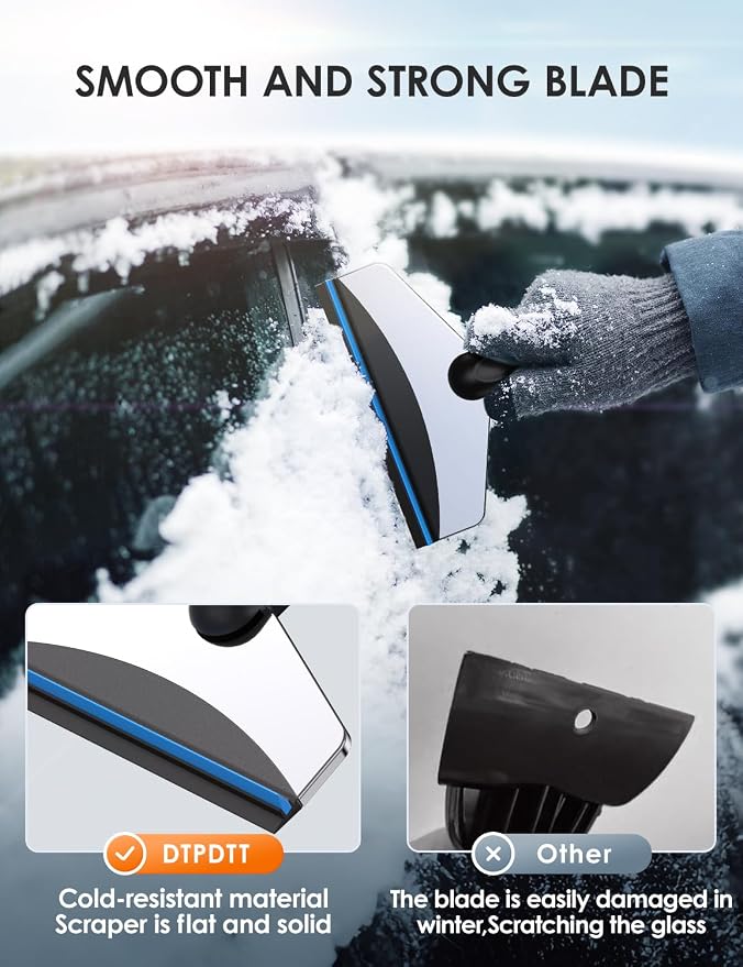 Ice Scrapers for Car Windshield-Winter Windshield Scraper for Ice and Snow, Car Window Scraper for Snow and Ice,Wide Ice Scraper Quickly Scrape and Remove Snow