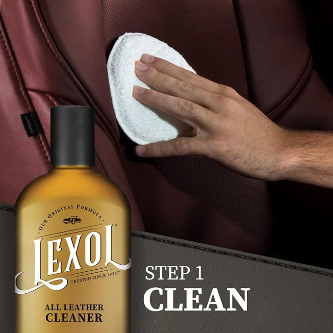 Leather Cleaner & Conditioner Kit by for Furniture, Car Interior, Shoes, Handbags, Includes 2 Application Sponges, Two-Step System, 16 Oz Each