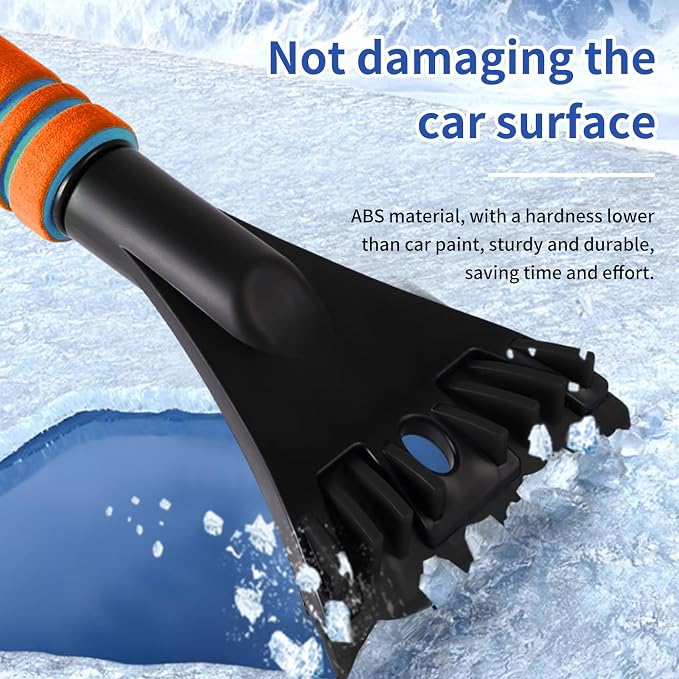 26.7" Snow Brush & Ice Scraper for Car Windshield, Snow Brush with Squeegee, Detachable Snow Removal Tool with Comfortable Ergonomic Foam Grip for Cars, Suvs, Trucks, RVs