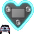 Car Solar Heart LED Light, Solar Powered Wireless LED Triangle Heart Shape C-Pillar Ambient Neon Light, Valentine's Day Romantic Car Interior Decor Accessory (Lake Blue*1)