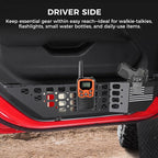 Metal Front Door Pocket Storage Box for Jeep Wrangler JL JLU 4XE 2018-2026 & Gladiator JT 2020-2023 2024 2025 2026 Accessories Door Storage Organizer Molle Panels (Not for Power Seats), 2PCS