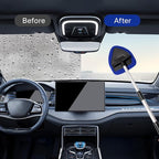 10pcs Windshield Cleaning Tool Inside Car Window Cleaner Wash Kit with 4 Reusable Microfiber Pads 1 Spray Bottle and Extendable Handle Interior Auto Glass Wiper Kit, Blue&Green