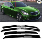 Tape-On Windows Visor 4-Piece for 2007 2008 2009 2010 2011 2012 2013 2014 2015 Infiniti G35 G37 Rain Guards Shield Shade Smoke