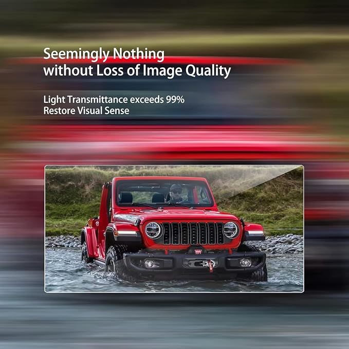 Anti-Glare 2025 2026 Jeep Wrangler Gladiator Screen Protector for 2024 2025 2026 Jeep Wrangler JL Gladiator 4xe Sport Rubicon X Sahara Willys Sport S 12.3Inch 2025 Wrangler Gladiator Accessories Tempered Glass Wrangler 12.3'' Matte