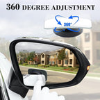 Blind Spot Car Mirror, Rectangular HD Glass Frameless Convex Side Mirror Blindspot, Reusable 360° Wide Angle Rear View Car Mirrors with Powerful Adjustable Suction Cup - Exterior Mirrors