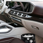 Car Trash Bag Paw Print Hanging Back of Seat Car Portable Trash Bag Paw Print Waterproof One-Handed Portable Strap Drawstring Garbage Bags 2 Pieces Car Coasters