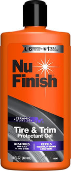 Tire Shine Gel & Trim Protectant, Car Cleaning Supplies, 16 fl oz | Fast-drying, streak-free gel for rubber, weatherstripping, and textured trim; plastic restorer for cars