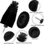8 Pcs Drill Brush Attachment Set, Power Cleaning Scrub Brush Kit with Extend Long Attachment, All Purpose Drill Scrub Brushes for Car, Grout, Floor, Tub, Bathroom and Kitchen (Black)