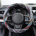 Blue Woven Saddle Blanket Steering Wheel Cover for Cars SUV Van Truck Auto - Driver Grip 15 inch