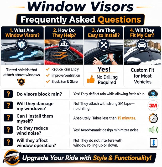 2018-2024 Tape-On Rain Guards for Toyota Camry Side Window Visor Deflectors, XV70 L LE SE XLE XSE Hybrid, Durable Tinted Vent Shades 2019 2020 2021 2022 2023