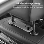 2PCS Car Seat Headrest Hook, Suede Leather Heart Hanger, Gray | 1.77x6.42 Inch, Universal fit, most Sedans/SUVs/Trucks, alloy core, half-open mount, interior accessories