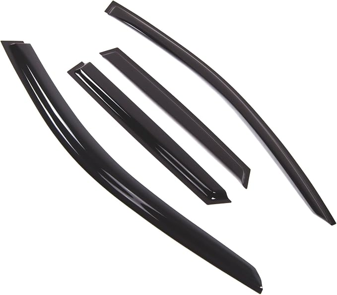 WD2-776 Dark Smoke 4 Pcs Set Window Visor (Outside Mount) Deflector Rain Guard Compatible with 2013-2015 Audi A3 Hatchback