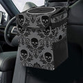 Gothic Skull Car Trash Can, Waterproof Portable Mini Garbage Bin, Lightweight No-Install Waste Basket for Car Office Home, Cute Multifunctional Car Interior Accessory