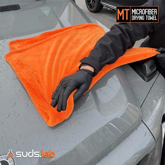 Large Microfiber Drying Towel (24 in x 35 in) Car Exterior Cleaning and Detailing Cloth, Safe On Plastic Trim, Glass, Carbon Fiber, Paint