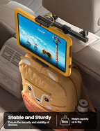 Car Tablet Headrest Holder - Car Back Seat Headrest Tablet Mount Stand for Kids, Road Trip Essentials Accessories Gifts, for 2025 iPad Pro 11/13" Air Mini, iPhone, Galaxy Tab, 4.7-13" Devices