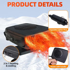 Car Heater, 12V 200W Portable Fast Defroster and Defogger, 2026 New Upgrade 2-in-1 Heater & Cool Fan with Handle, Plug into Cigarette Lighter for Car, SUV, Truck