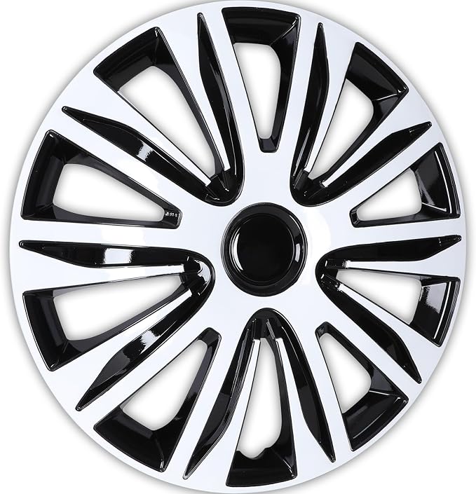 4-Pack 16 Inches Wheel Rim Cover Hubcaps,Redesign Fashion Style Replacement Hubcaps,Car Truck SUV Hub Accessories, Black&White&Lacquer