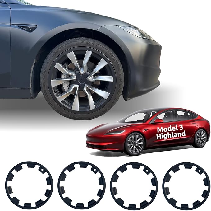 Rim Protector for Tesla 2024 2025 2026 Model 3 Highland 19 Inch Nova Wheels Cover All-in-one Car Tire Trim Rings Rim Case Hubcaps Model 3 Accessories