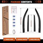 Rain Guards Fit for Chevy/Chevrolet Colorado/GMC Canyon Crew Cab 2023 2024 2025 2026, Durable Tape-On Side Window Wind Deflectors Visors 2023-2026 Colorado Crew Cab Rain Guard Black 4 PCS
