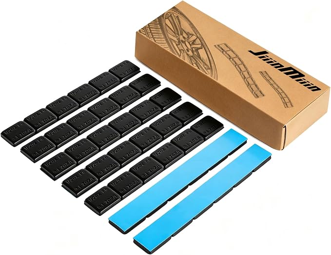 Upgraded Wheel Weights 1/2oz, 0.5oz, Black - 126PCS Adhesive Stick on Wheel Weights, 63oz/Box, Perfect for Cars/Trucks/SUVs/Motorcycles