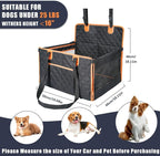 Dog Car Seat for Medium Small Dogs, Pet Car Seat with Adjustable Safety Belt & Storage Pockets, Breathable Waterproof Pet Car Seats Cover, Small Dog Seats for Dogs Under 30lbs (Medium, Orange)