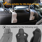 Light Grey Cute Cat Car Seat Headrest Hooks, 2 Pack 360 Rotation Universal Car Purse Hook with Phone Holder, 44LBS Heavy Duty Vehicle Hanger for Bags Coats Groceries