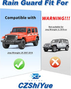 in-Channel Rain Guards Fit for Jeep Wrangler JK 2007-2018 Window Rain Guard Extra Durable Window Deflectors Window Vent Visors Vent Shades Exterior Car Accessories