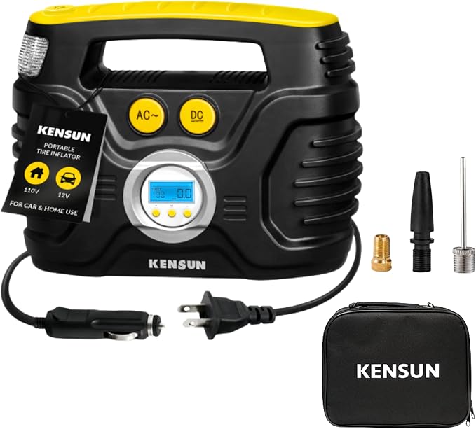 AC/DC Tire Inflator Pump for Car 12V DC and Home 110V AC Swift Performance 2.0 Portable Air Compressor Pump for Car and Home