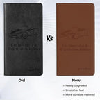 Car Registration & Insurance Card Holder Leather Auto Glove Box Organizer Document Wallet with Magnetic Shut