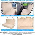 Dog Car Seat Cover for Back Seat Waterproof Backseat Protector, Nonslip Rear Seat Cover for Kids,Universal Size Fits Cars Trucks SUVs (Beige)